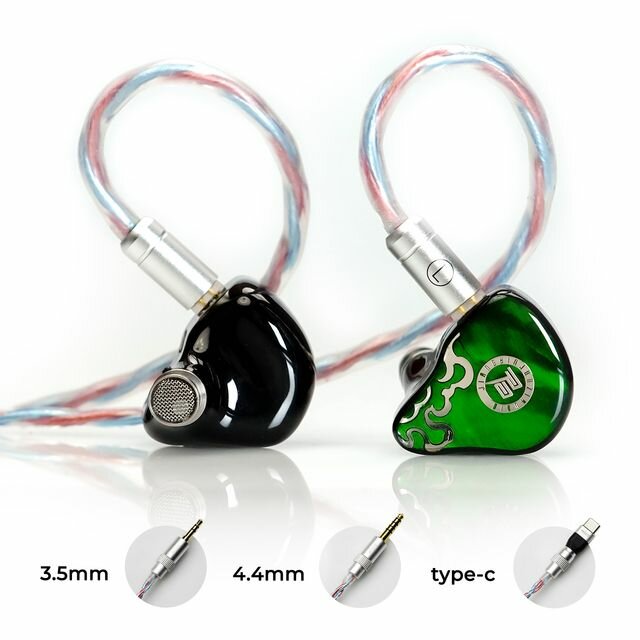 HiFi наушники проводные JUZEAR x Z Reviews Defiant 3.5+4.4mm+Type-C нет микрофоном для телефона / компьютера, 1DD+3BA