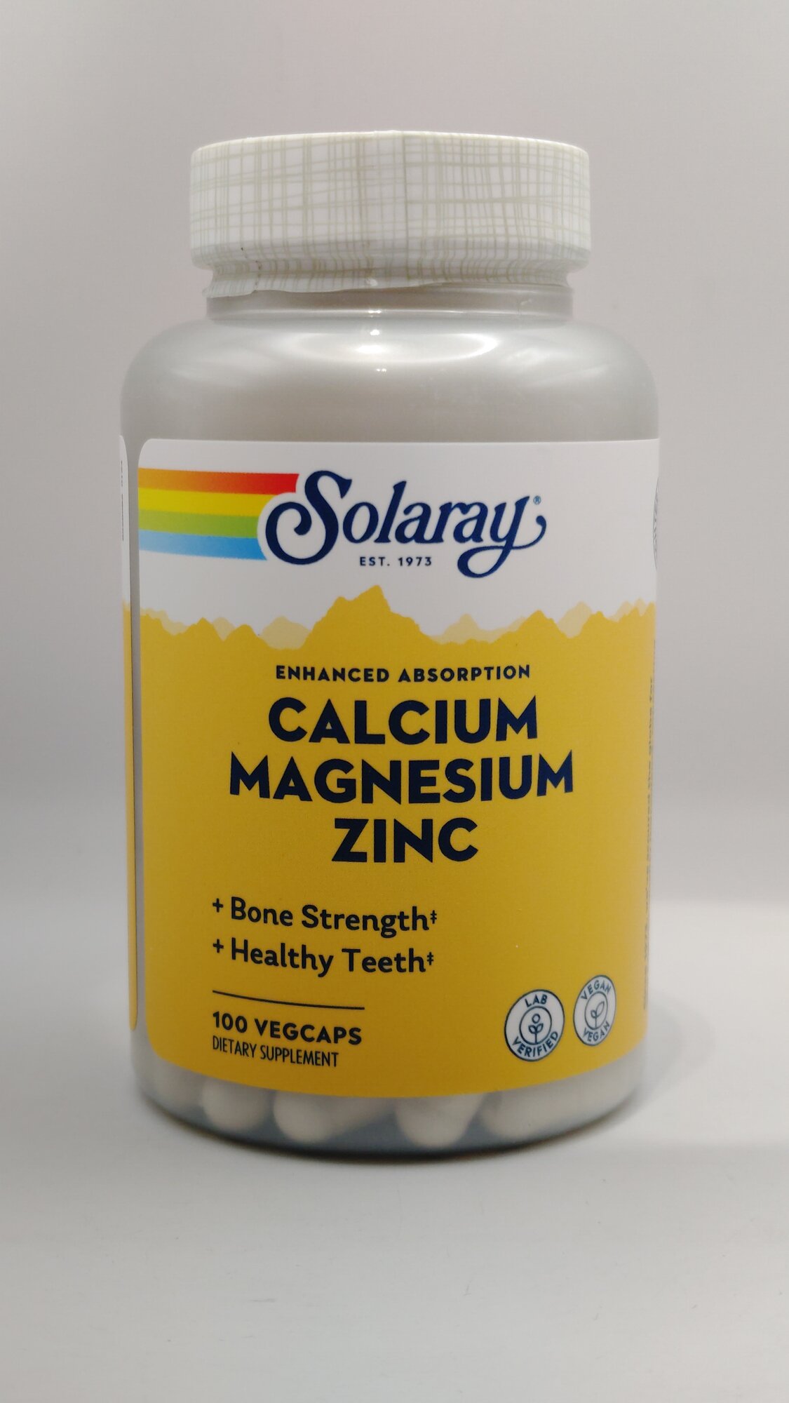 Кальций, магний, цинк "Solaray Calcium Magnesium Zinc" 100 капсул