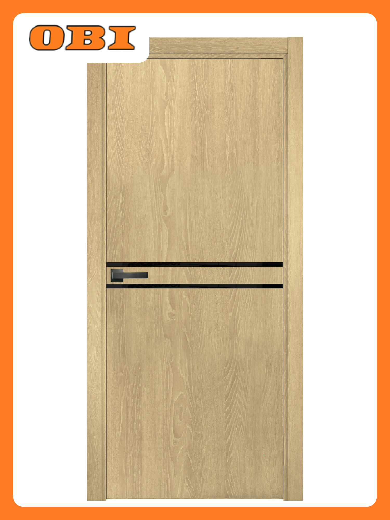 Дверное полотно глухое берген (18-1) 200x80 см ПВХ чёрный/дуб янтарный