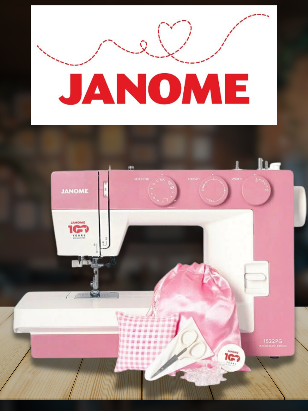 Швейная машина Janome 1522PG, юбилейная модель, 22 строчки, металлический корпус