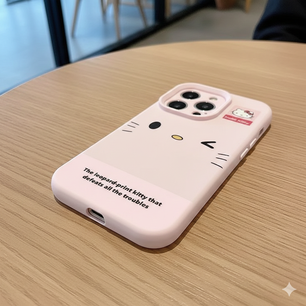 Чехол Хеллоу Китти для iPhone 11 розовый пластик с усиленными углами — фото 1