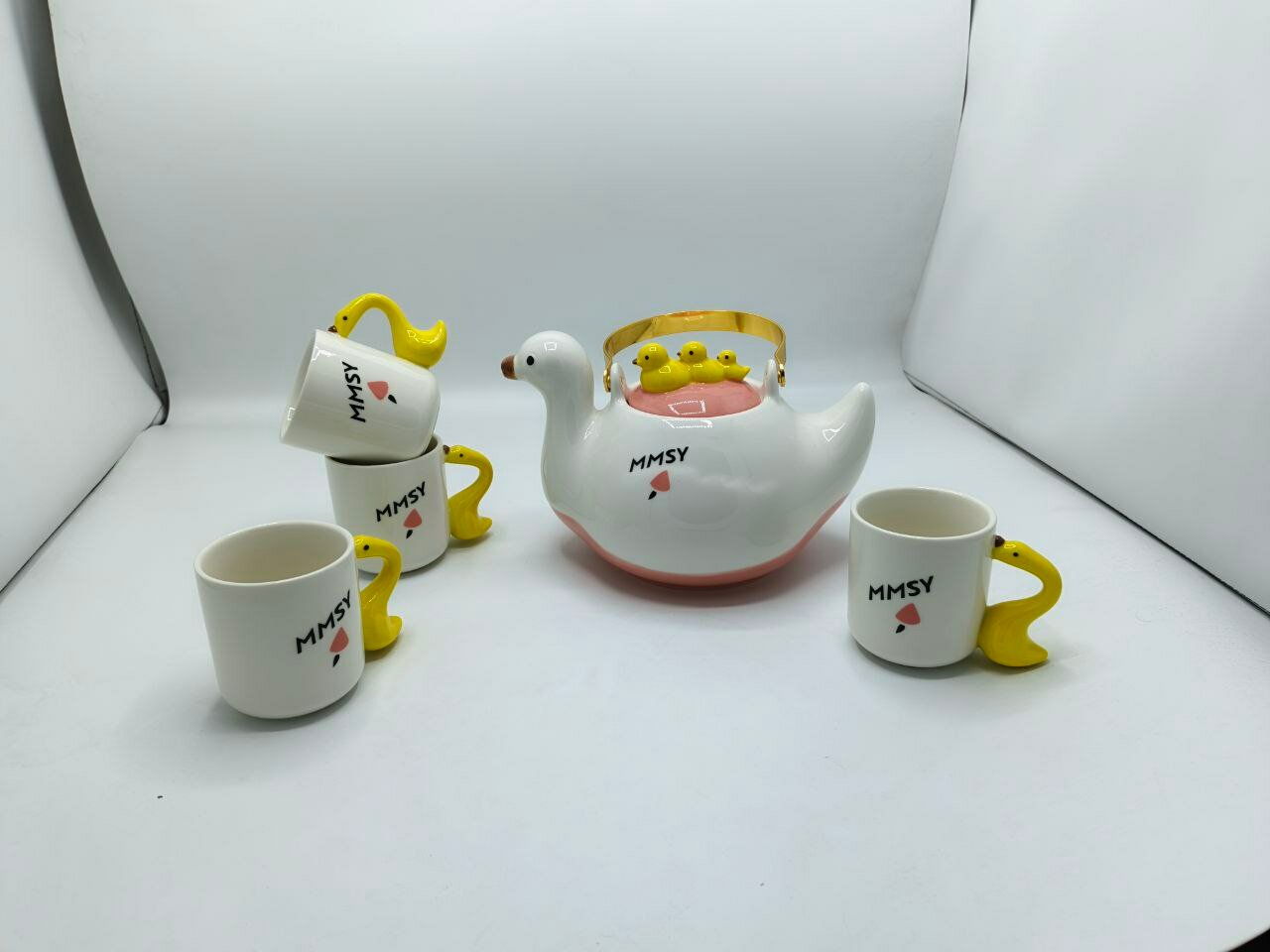 Керамический чайный набор с дизайном уточки MMSY, 5 предметов — фото 1