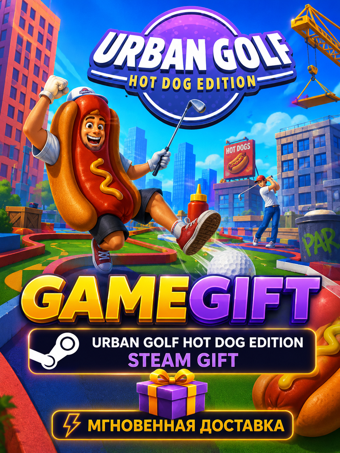 Игра Urban Golf: Hot Dog Edition для STEAM ПК (PC) | Страна активации - Китай | Подарком на Ваш аккаунт | Автовыдача