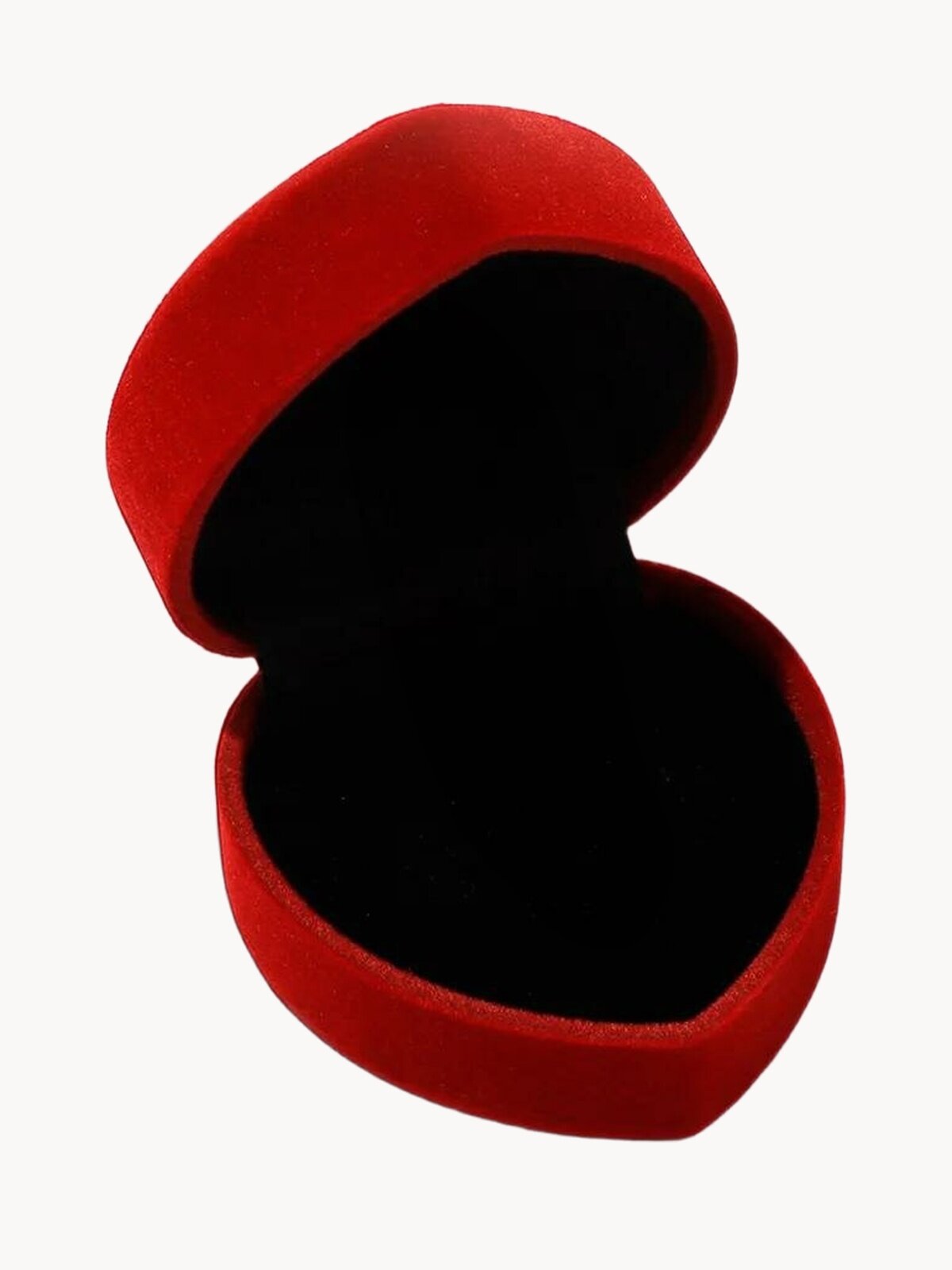 Футляр бархатный под кольцо/серьги «Сердце» 6×6,5×4, цвет бордовый, вставка черная