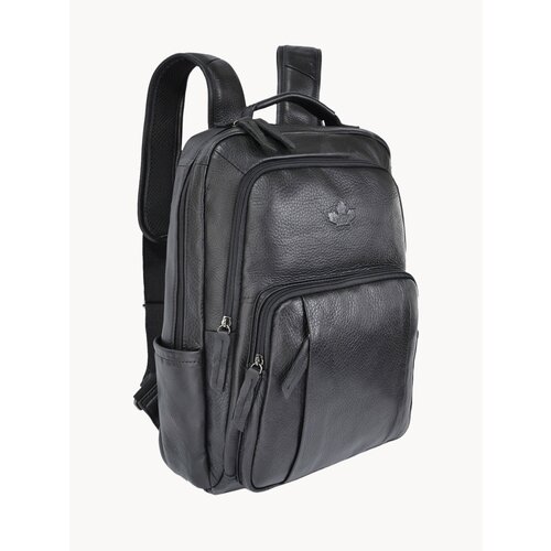 Черный Городской Кожаный Рюкзак Под Ноутбук