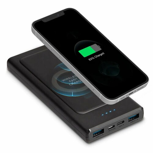 SBS 10000mAh black внешний аккумулятор c беспроводной зарядкой 10 вт 399000₽