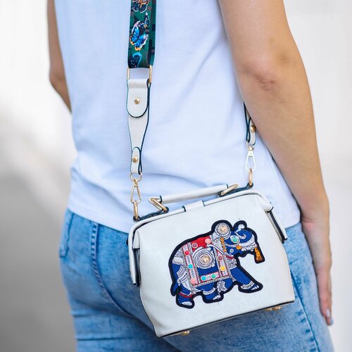 Сумка мессенджер , зеленый, белый