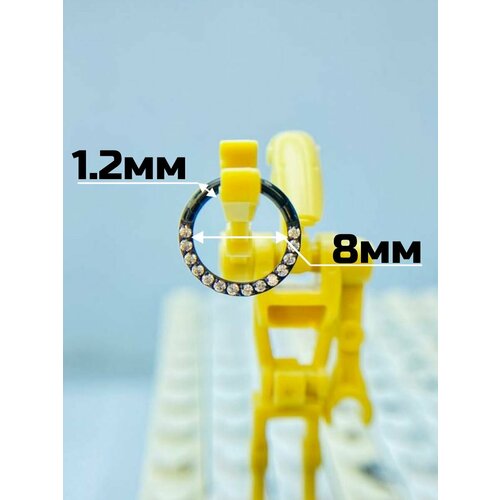 Пирсинг, размер 8 мм, длина 0.8 см, 1 шт., черный