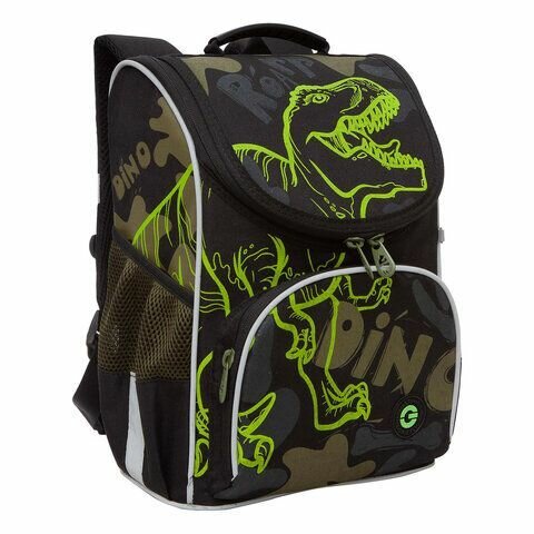 фото Ранец анатомическая спинка GRIZZLY, с мешком для обуви, для мальчиков, "DINOSAUR"