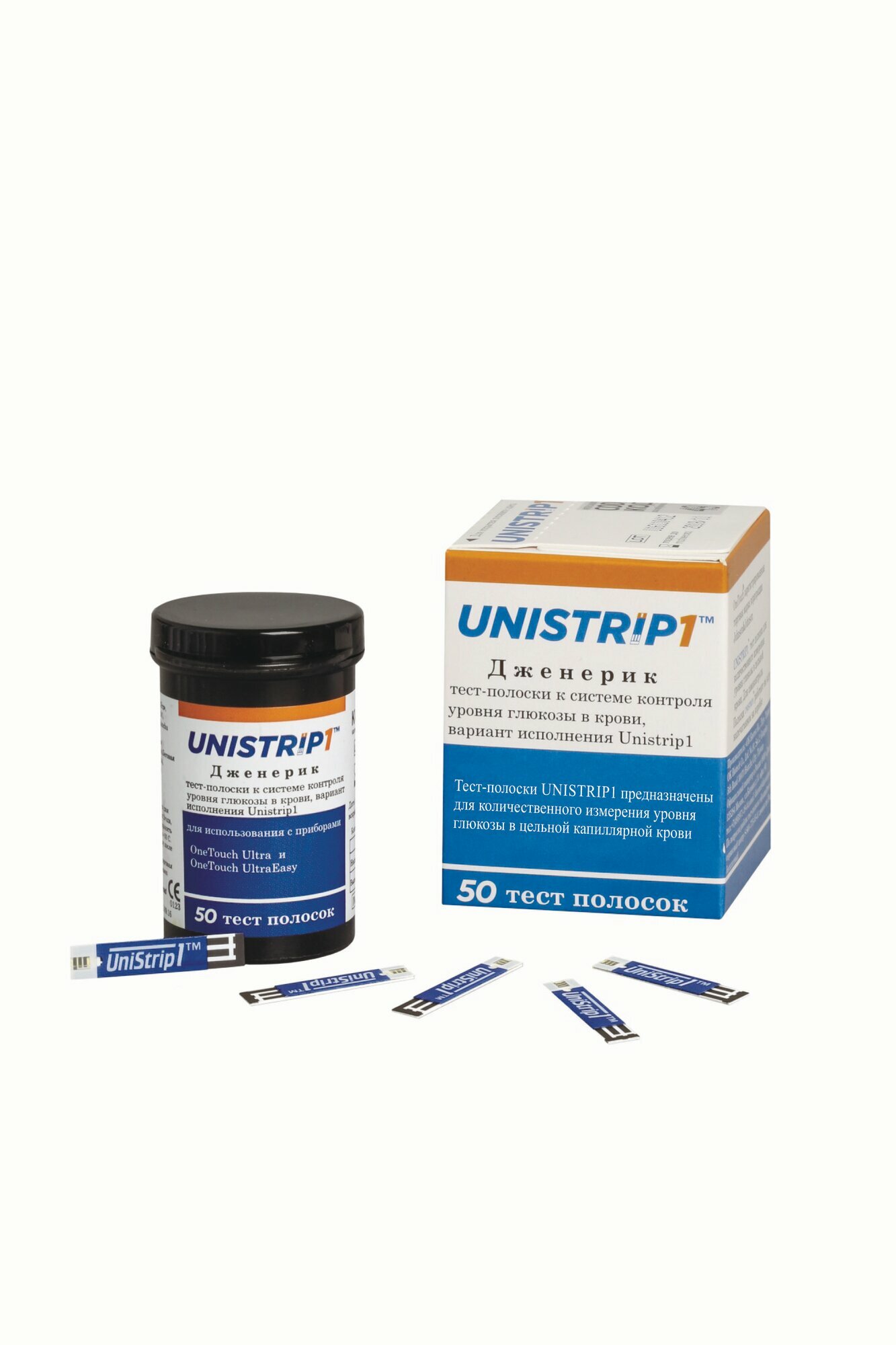 Изображение Тест-полоски Unistrip1 ( Юнистрип1) для использования с приборами One Touch Ultra, One Touch Ultra Easy №50 - 2 шт