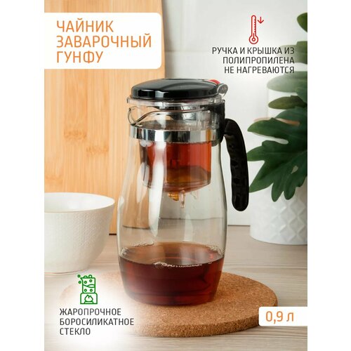 Чайник заварочный 09 л стеклянный 560₽