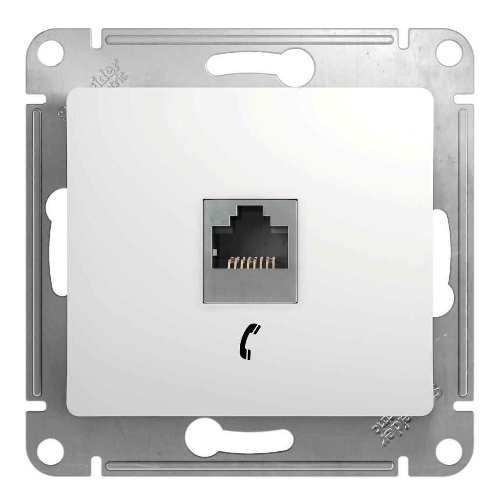Розетка телефонная Systeme Electric / Систем Электрик Glossa RJ11 механизм IP20 GSL000181T цвет белый / электроустановочное оборудование