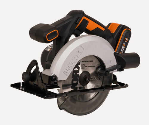 Изображение товара Дисковая пила аккумуляторная WORX WX526, 165мм, 20В, 2 Ач х1, ЗУ 2А, коробка