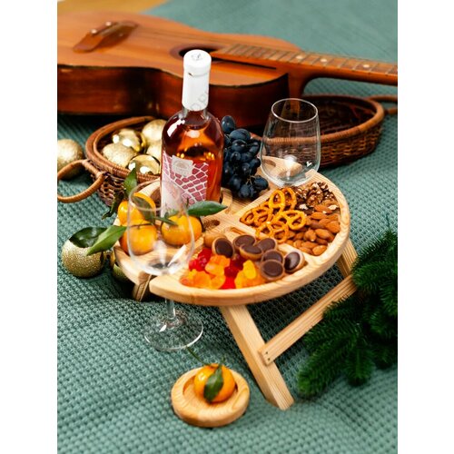 Винный столик менажница складной