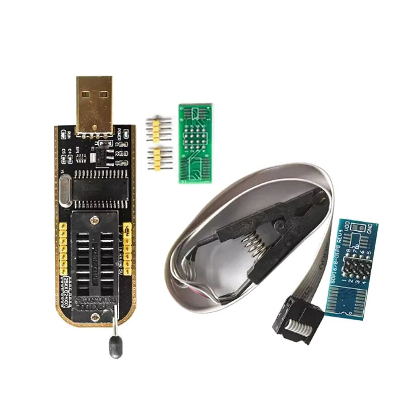 Программатор EEPROM CH341A 24 25 и тестовый зажим SOIC8 SOP8 для EEPROM 93CXX / 25CXX / 24CXX, Programmer set