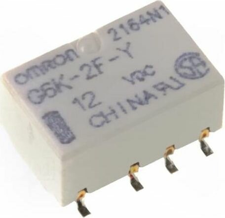 Сигнальное реле OMRON G6K-2F-Y DC12 субминиатюрная 1A DPDT две контактных группы-два направления катушка 12В 10мм х 7.8мм х 5.2мм для поверхностного м