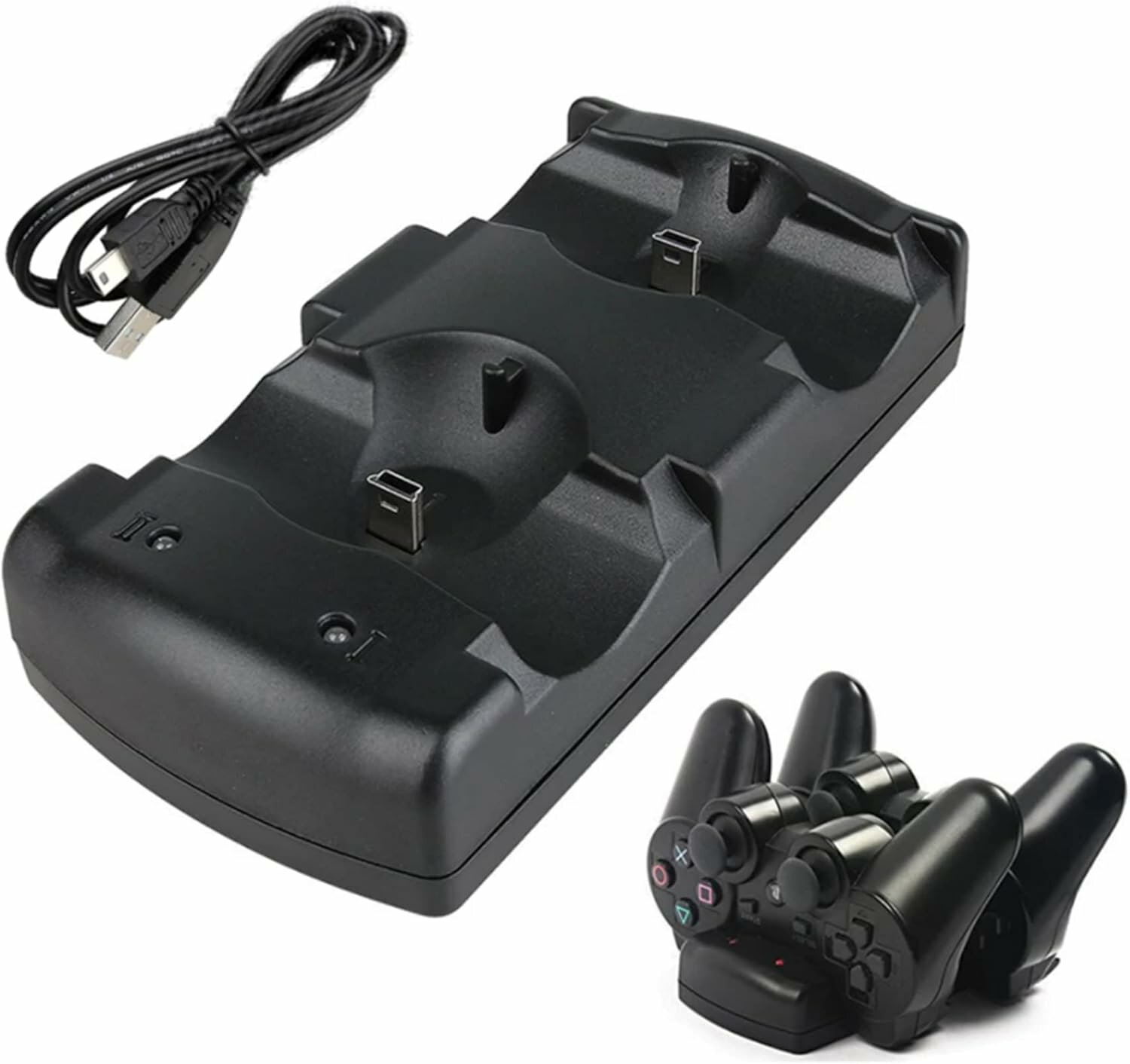Контроллер PS3 Базовый кронштейн с двойным зарядным устройством, контроллер PS Move Беспроводной двойной вибрационный 3 Зарядка 2 USB PS3 Кабель совместимый порт