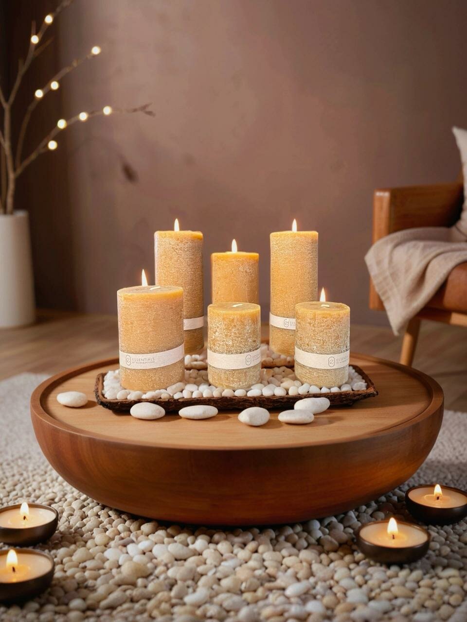 Декоративная свеча-столбик Терракотовая 6х8 см ESSENTIALS BY HOME&STYLING