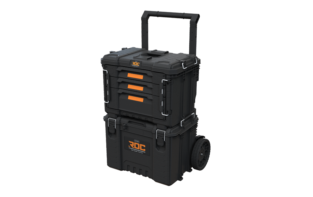 Ящик для инструментов KETER ROC PRO GEAR 3 Drawers модульный металлический замок черный