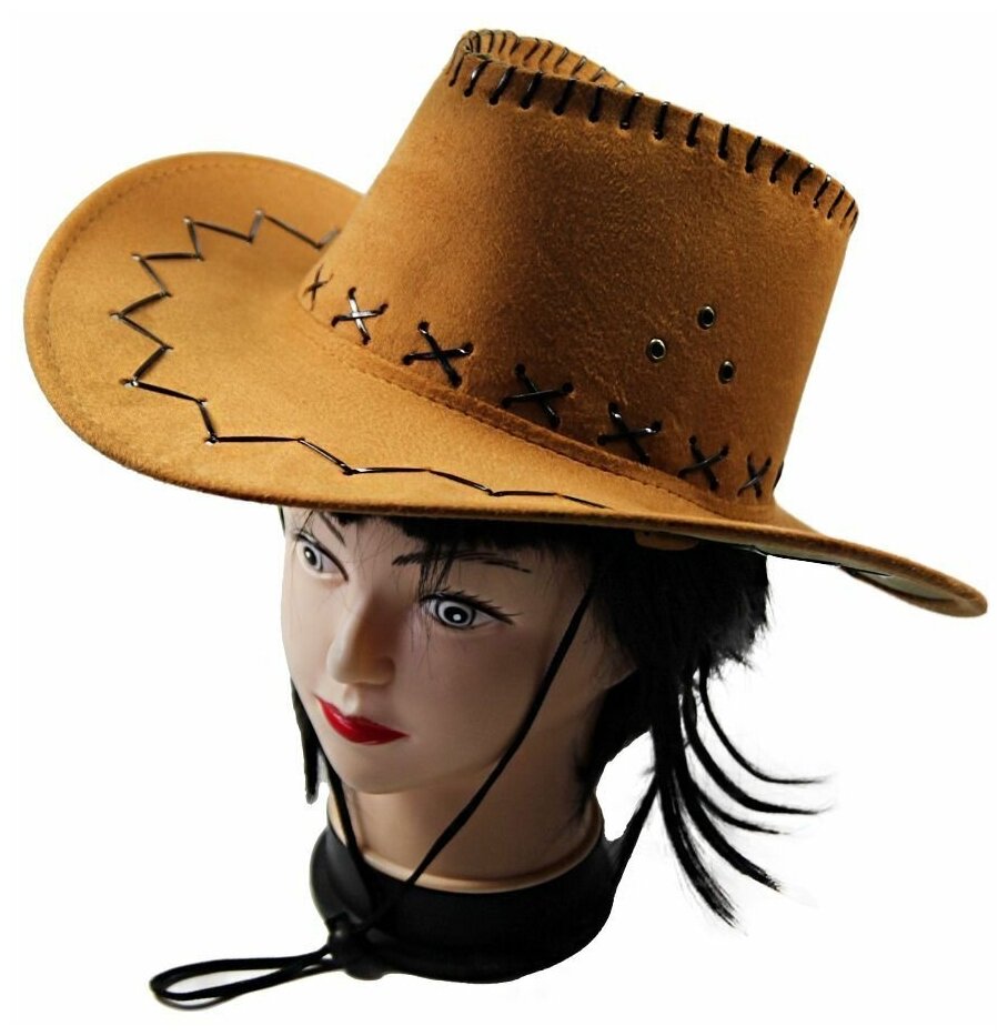 Карнавальная шляпа ковбоя из искусственной замши