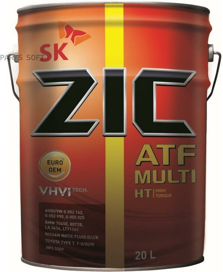 ZIC ATF Multi HT (20L)_жидкость гидрав! синт.\ Toyota T-IV, JWS 3309, GM Dexron II/III, VW G052162 ZIC / арт. 192664 - (1 шт)