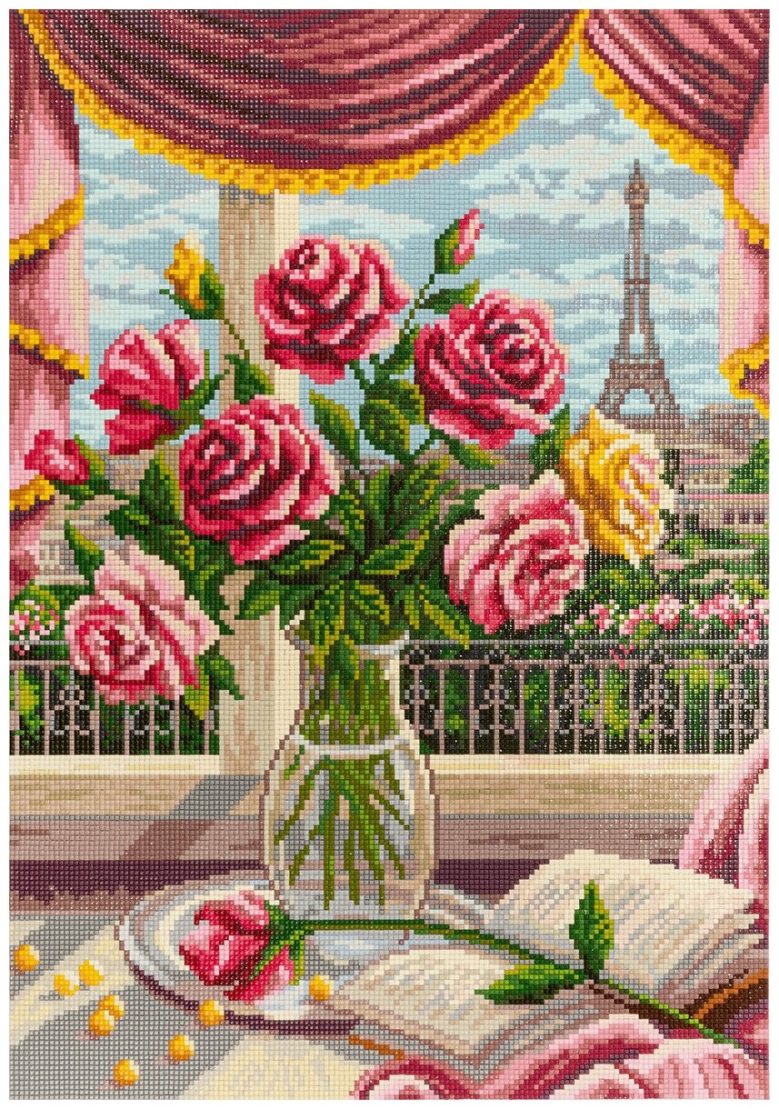 Кристальная (алмазная) мозаика "Окно в Париж" 35 х 50 см, 1 шт. в заказе