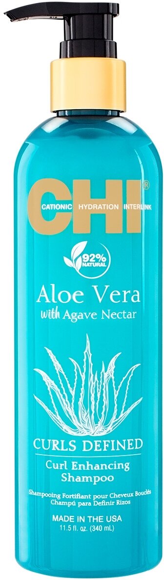 Шампунь для вьющихся волос Chi Aloe Vera With Agave Nectar Curl Enhancing Shampoo, 340 мл