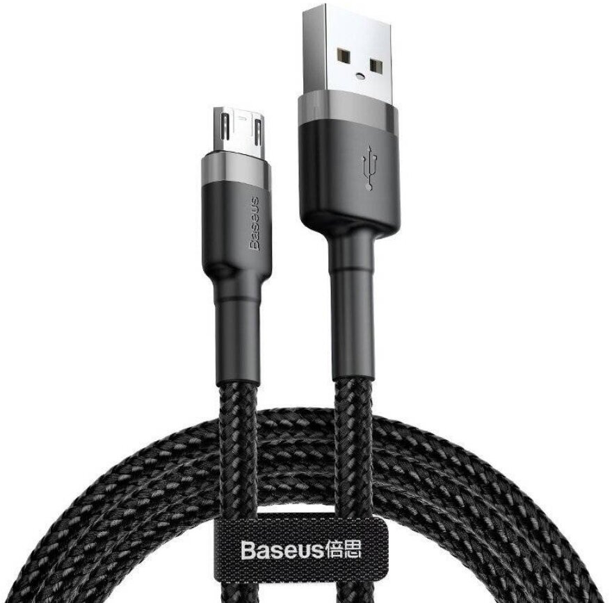 Кабель Baseus Cafule Cable USB - Micro USB 1.5 A 2m Grey+Black (CAMKLF-CG1)