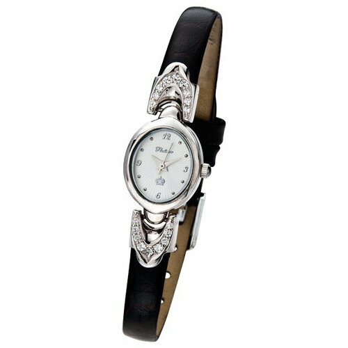 фото Наручные часы platinor женские, кварцевые, корпус серебро, 925 проба, фианит
