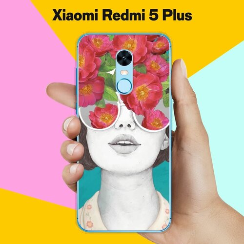 Силиконовый чехол на Xiaomi Redmi 5 Plus Дама в очках / для Сяоми Редми 5 Плюс