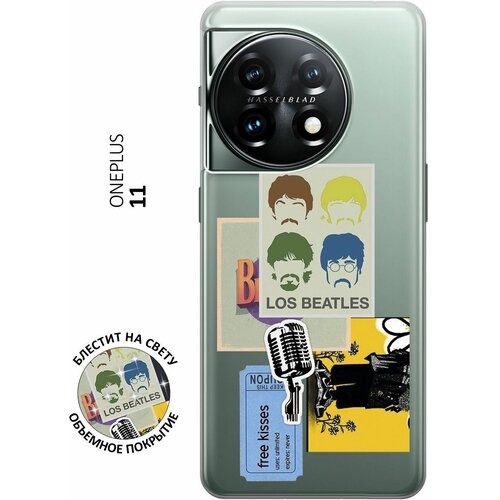 Силиконовый чехол на OnePlus 11, ВанПлюс 11 с 3D принтом Beatles Stickers прозрачный силиконовый чехол на oneplus 11 ванплюс 11 с 3d принтом i прозрачный