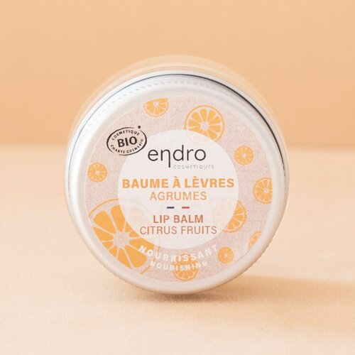 Восстанавливающий бальзам для губ Endro Citrus fruits Balm, цитрус, 15 мл, 100% натуральные ингредиенты, не содержит эфирных масел