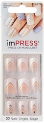 Накладные ногти KISS imPRESS Press-On Manicure короткая длина Геометрический орнамент 30 шт.