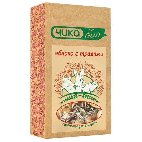 Лакомство для кроликов Чика Био яблоко с травами, 35 г лакомство для грызунов ms octopus коктейль яблоко груша 120г