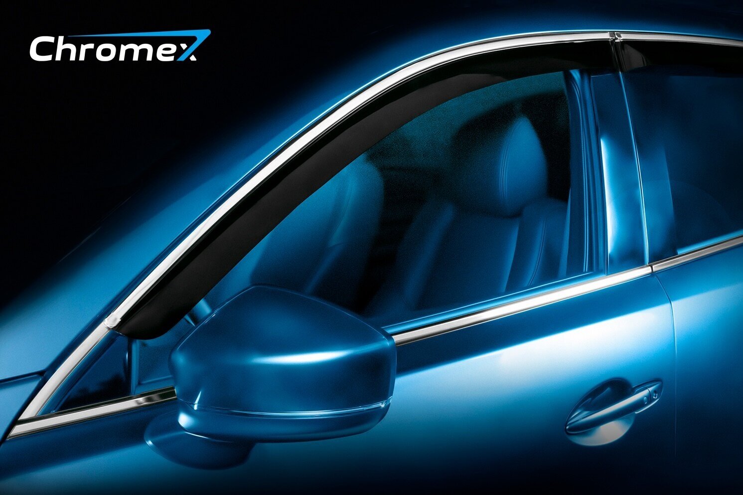 Дефлекторы окон с хром молдингом Chromex для Toyota Camry XV50 [2011-2017]