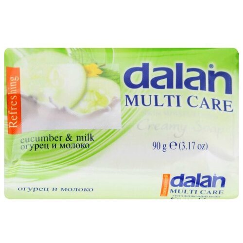 Dalan Мыло кусковое Multi Care Огурец и молоко, 90 г мыло dalan multi care папайя и молоко 150г
