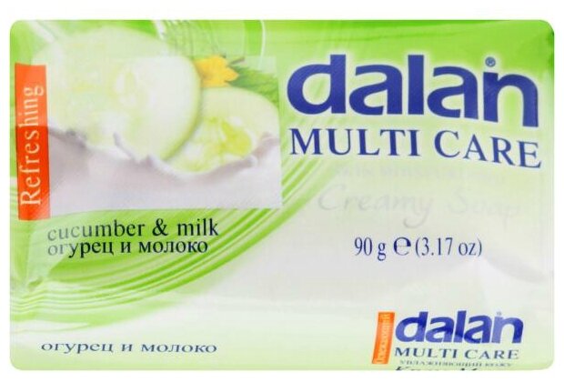 Мыло твёрдое DALAN Multi Care 90г 2в1 Огурец Молоко