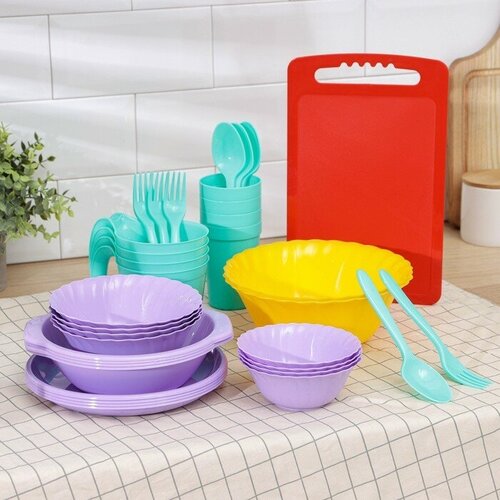 фото Набор посуды на 4 персоны «весёлая компания», 36 предметов альт-пласт
