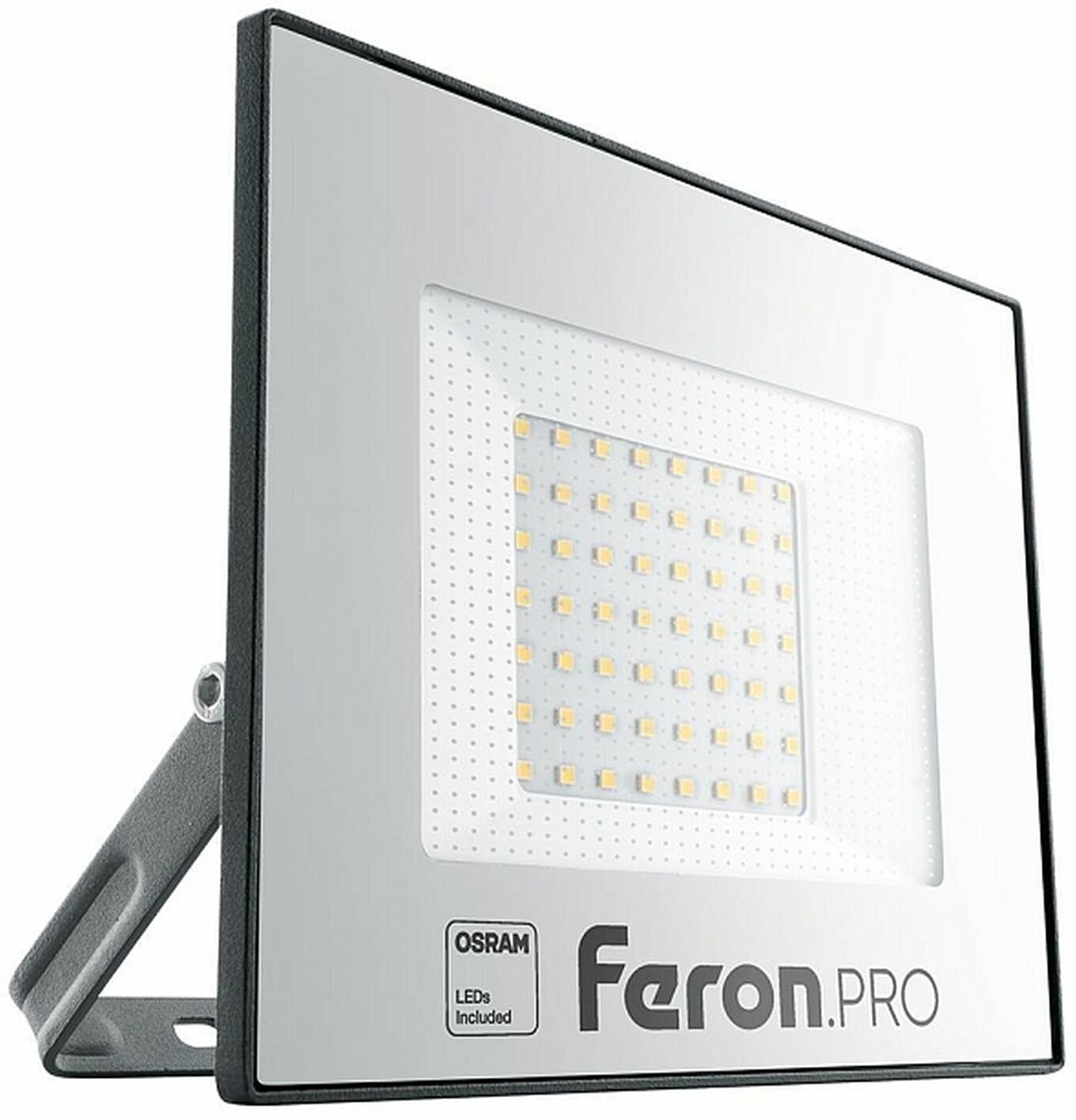 Прожектор светодиодный ДО-50w 6400К 5000Лм IP65 черный Feron.PRO | код 41540 | FERON (2шт. в упак.)