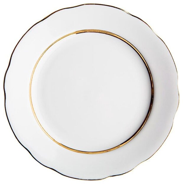 Тарелка «Монреаль», d=17,5 см, цвет белый с золотой отводкой - фотография № 1