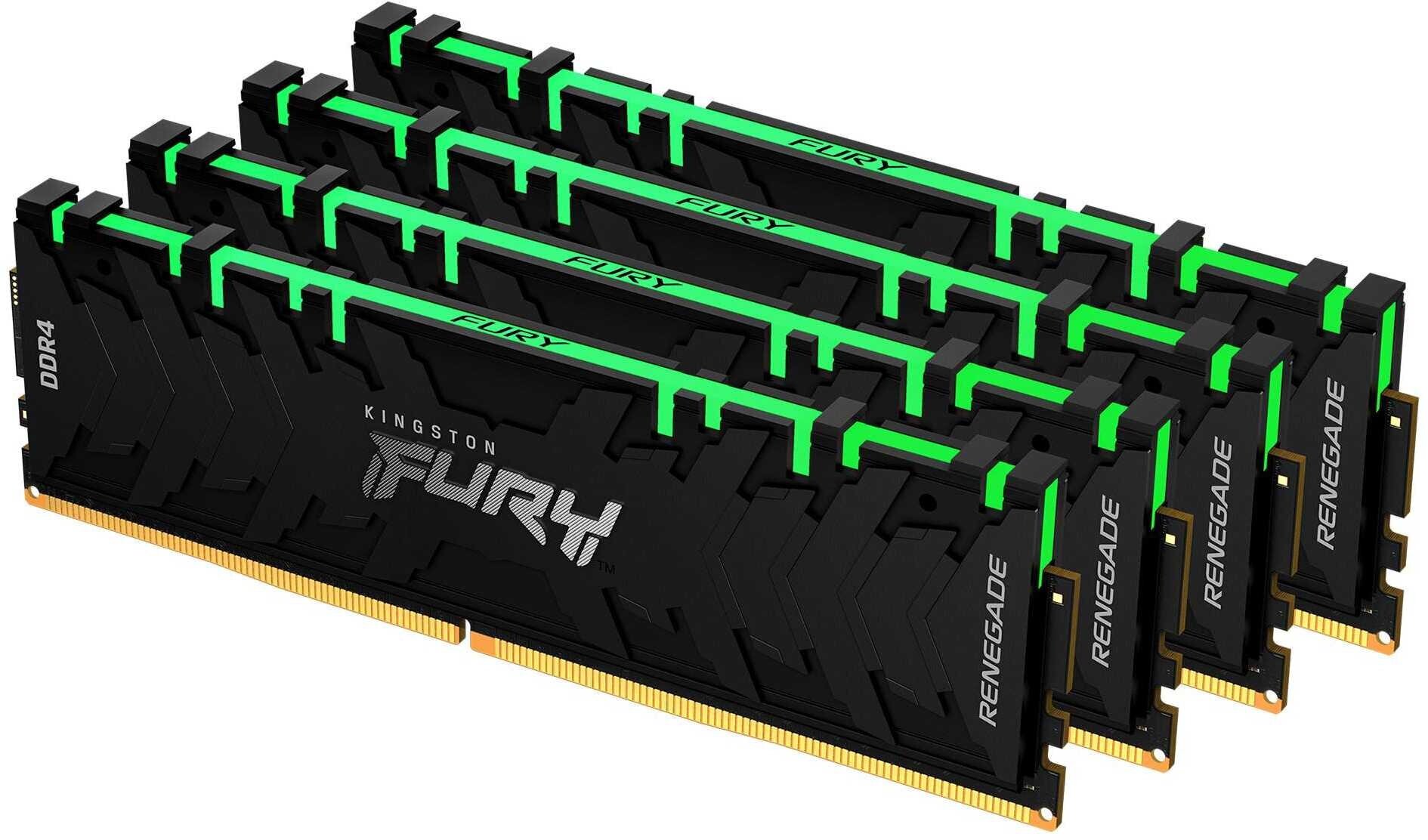 Память DDR4 4x8Gb 3200MHz Kingston KF432C16RBAK4/32 Fury Renegade RGB RTL Gaming PC4-25600 CL16 DIMM 288-pin 1.35В