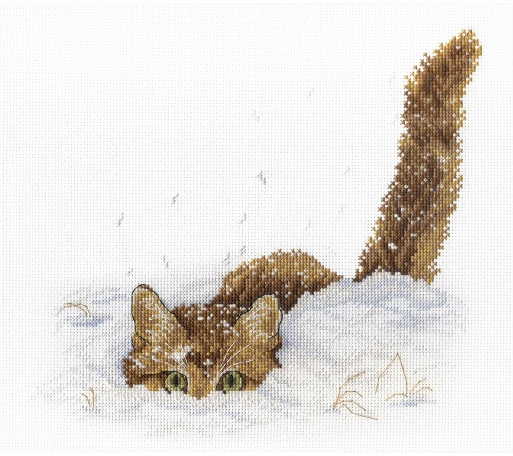Набор для вышивания М. П. Студия НВ №74 №557 "Кот в снегу" 25 х 24 см