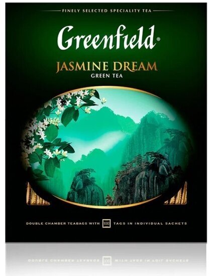 Чай Greenfield Jasmine Dream зеленый ароматизированный, 100 пакетиков