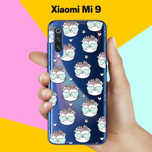 Силиконовый чехол Узор из котов на Xiaomi Mi 9