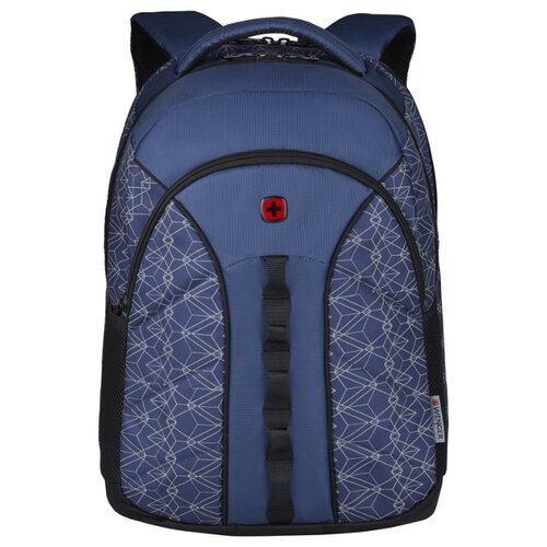 фото Рюкзак "wenger 16'', синий со светоотражающим принтом, полиэстер, 35x27x47 см, 27 л