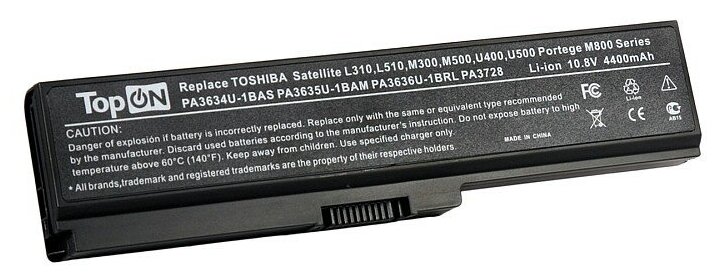 Аккумулятор для ноутбука Toshiba Satellite Pro A660, C645, L310, M300, Equium U400 Series (10.8V, 4400mAh, 49Wh). PN: PA3635U-1BAM