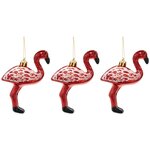 Украшение ёлочное Фламинго (набор 3 шт) 11х6,5 см красный Зимнее волшебство - изображение