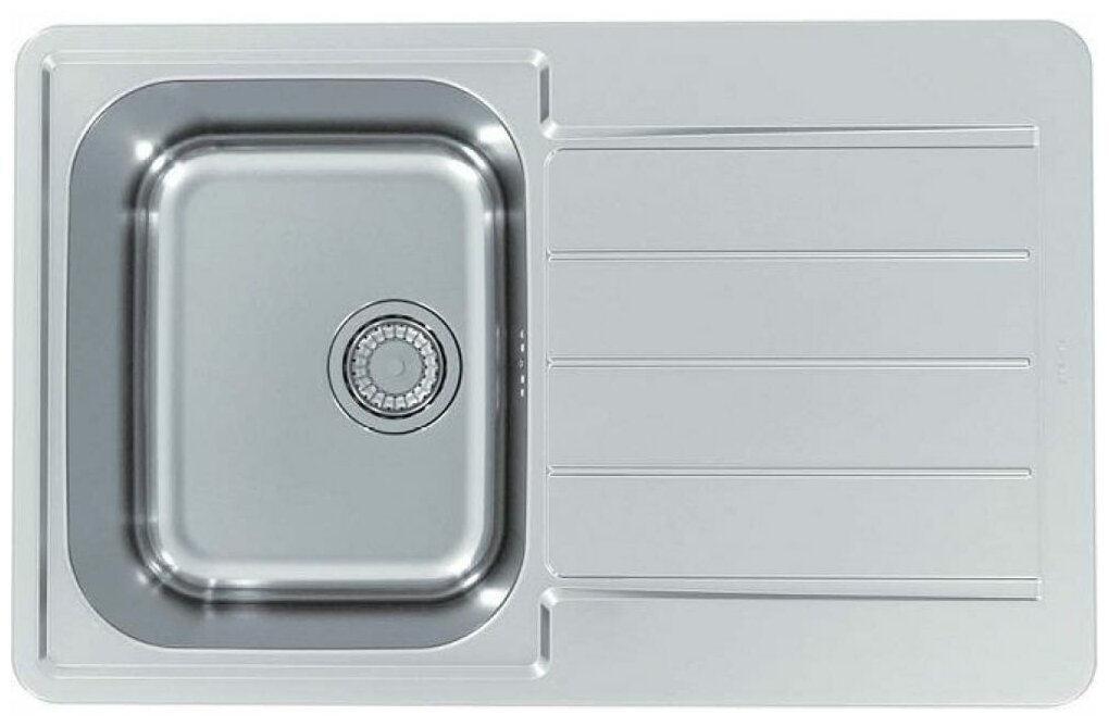 Мойка для кухни из нержавеющей стали алвеус LINE MAX 80 SAT-90 прямоугольная с правым крылом зеркальная полировка сатин 79х50см глубина 19см /
