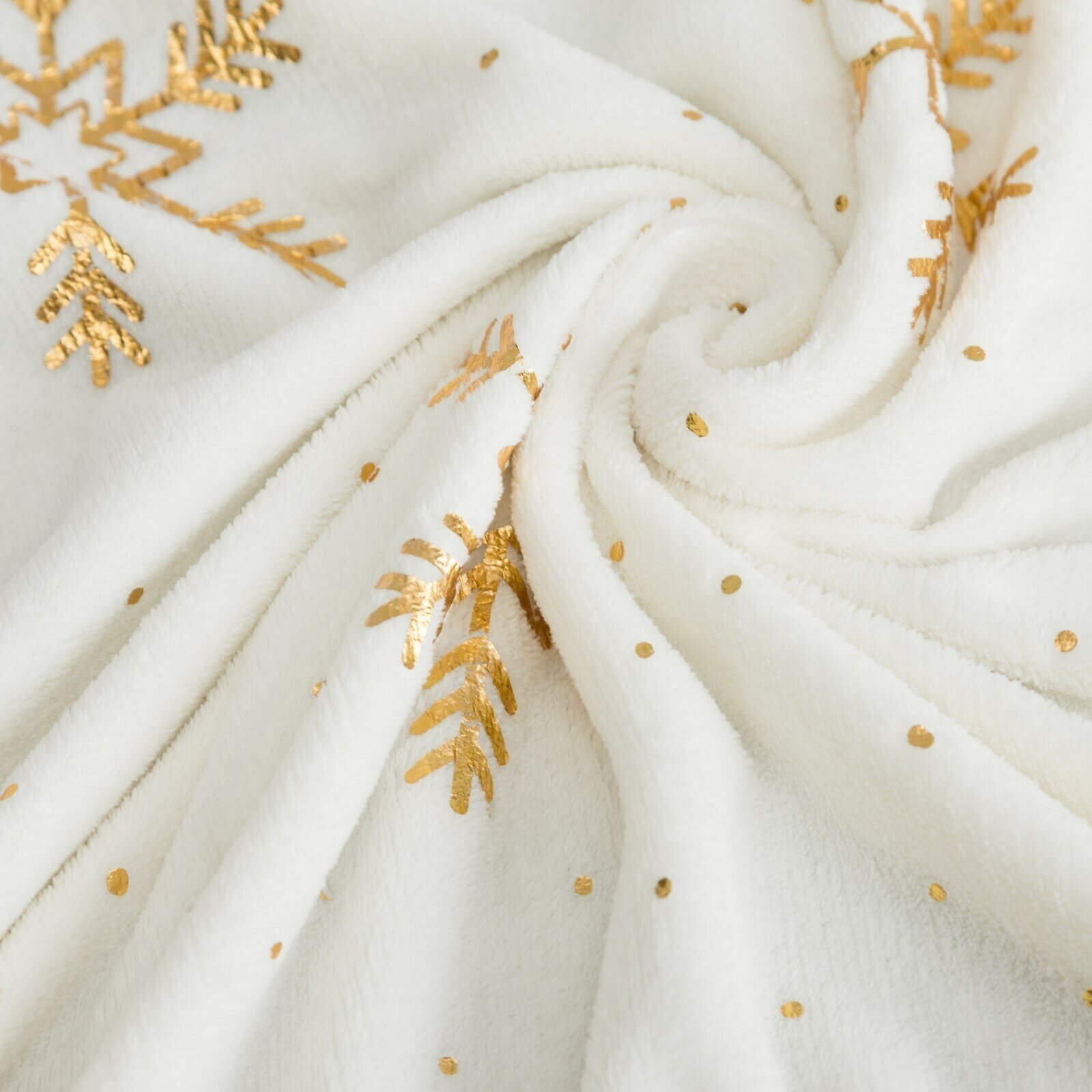 Плед Золотые снежинки цвет: белый (180х200 см) Этель - фото №5