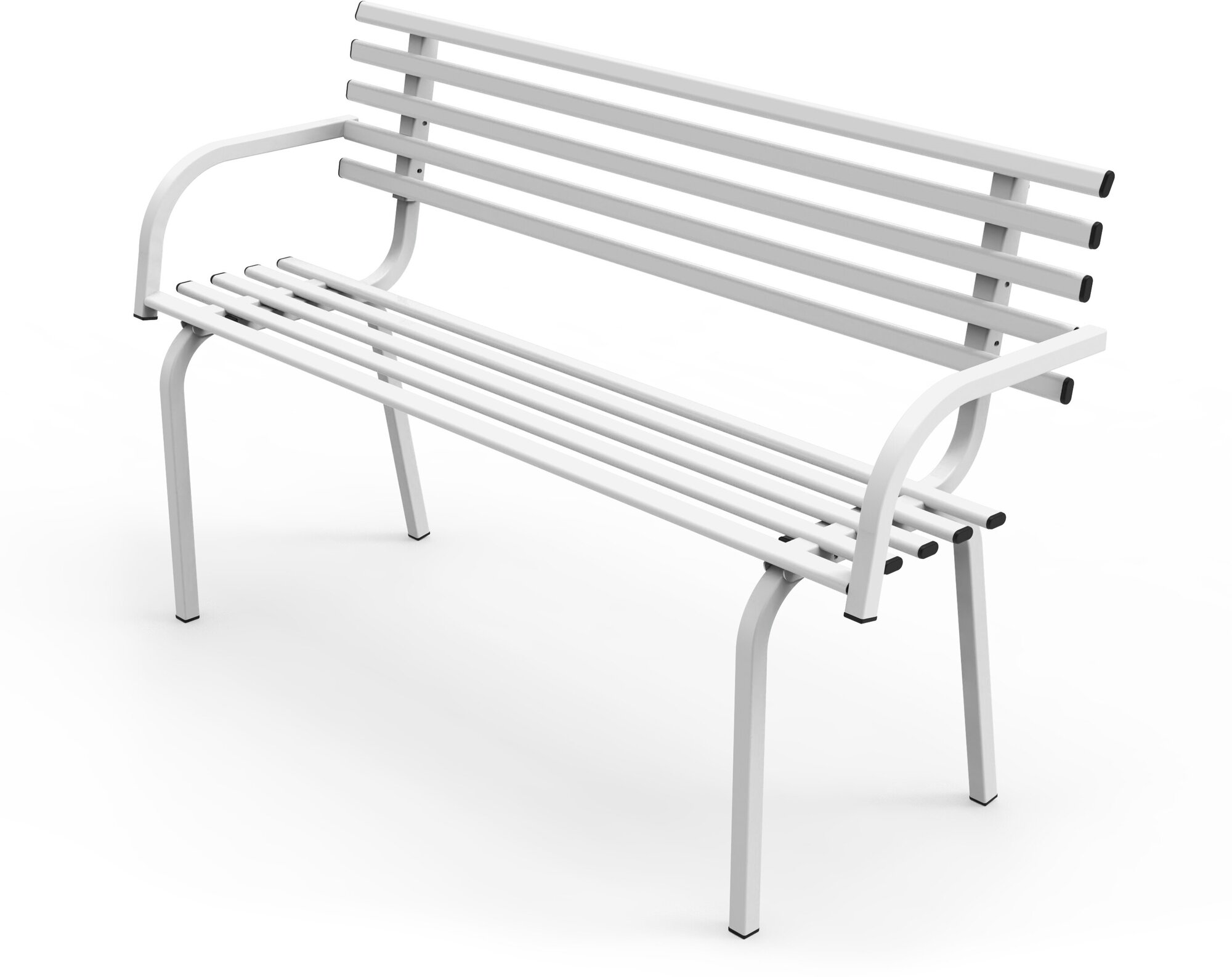 Разборная садовая скамейка со спинкой ARRIVO AR3112,128*45см, высота 80см, белая, металлическая/для дачи, парка, частного дома - фотография № 1